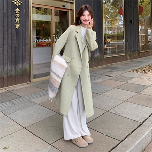 现货！高品70毛绿色毛呢大衣2C109-A755-P270-K378图片