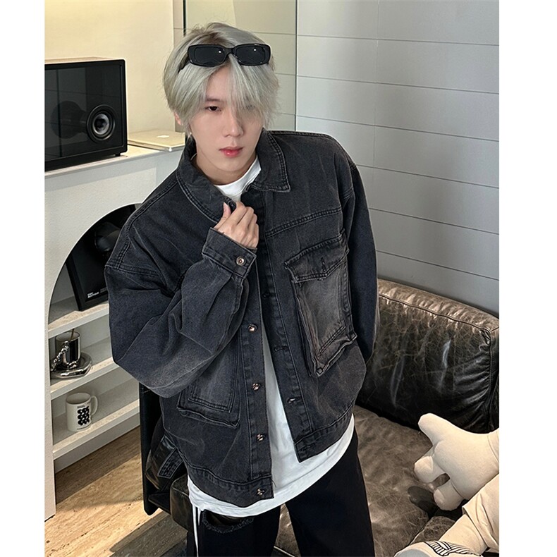 JK01-P88-控128春秋潮牌宽松牛仔外套男23新款日系复古工装夹克,男装工装外套,电商B327