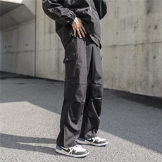 美式机能工装裤男高街潮牌冲锋裤复古设计感宽松直筒裤K2941-P37，男装工装外套，星座1008-1