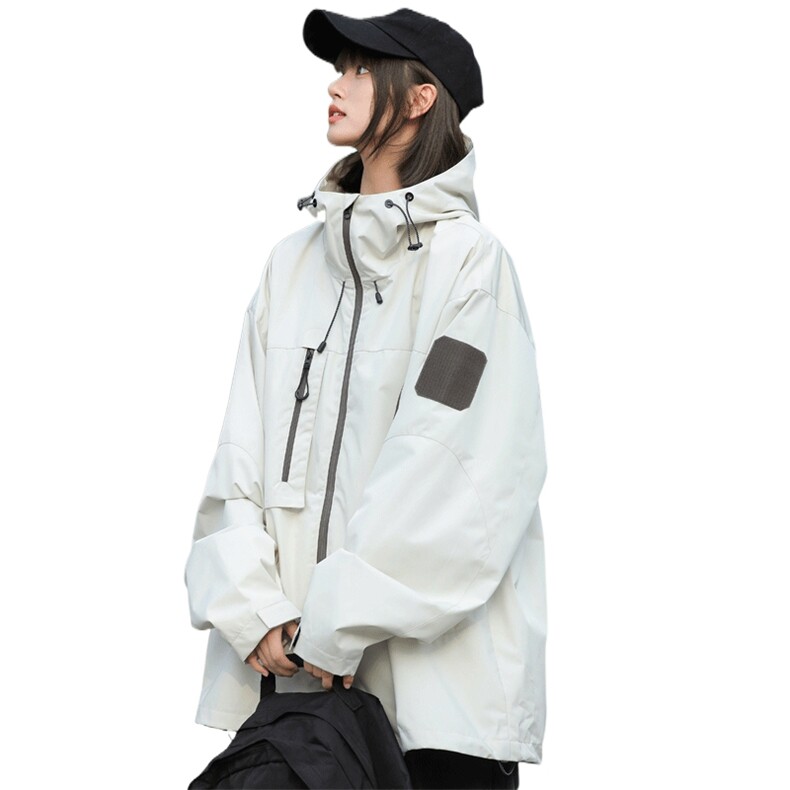 现货中性风夹克男工装纯色宽松冲锋衣外套DSA157-1-J91-P85,男装夹克,电商A157-1