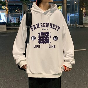 WY2256-P35 纯棉连帽卫衣男大码运动帽衫宽松薄外套男图片