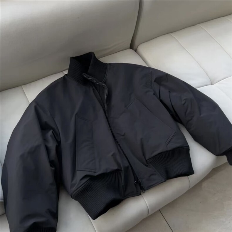 现货【网图】黑色卡其色杭州货飞行夹克短款立领棉服MY04-P90，男装夹克，电商A466