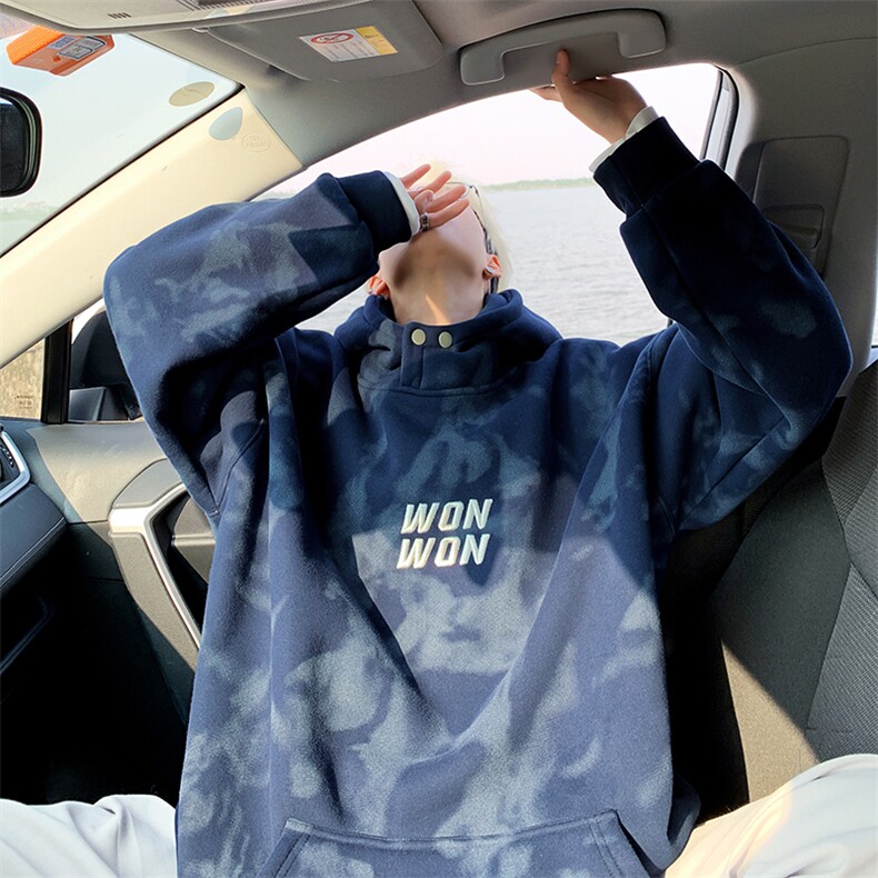 星座212A-W66加绒P80控118假两件连帽刺绣卫衣男脏脏上衣,男装卫衣,星座212A（原A324）