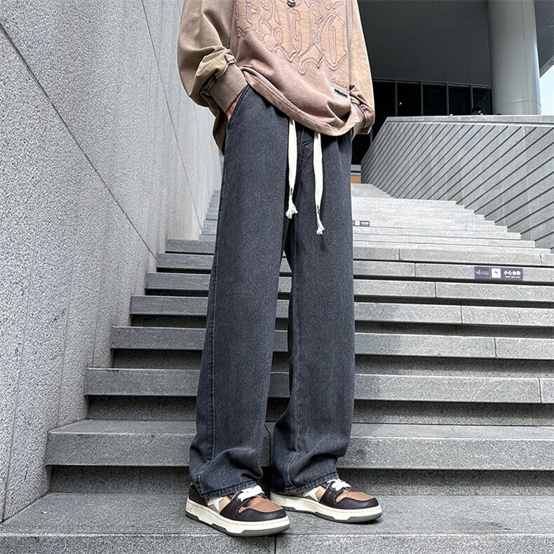 8XL-M牛仔裤男士直筒宽松特大码胖子阔腿裤男款长裤NZ110-P45控58图片