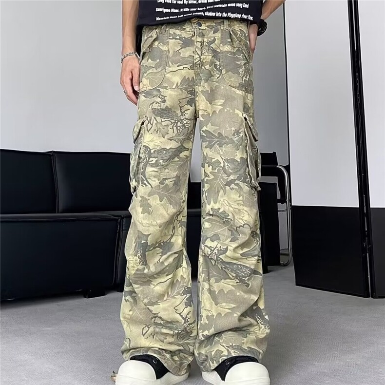 树枝迷彩工装裤男2024春夏季新款薄款美式复古痞帅宽松直筒休，男装工装外套，星座218-1（原230）