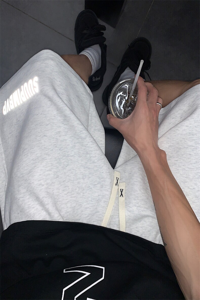 403-DK01-特P35华棉320克高品质发光印花大码短裤男运动卫裤,男装休闲裤,星座403（原603-1）