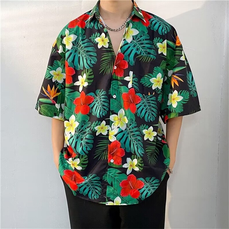 夏威夷风三亚旅游短袖花衬衫男海南岛休闲沙滩服T5108-P26,男装衬衫,星座1109-3