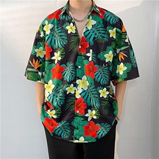 夏威夷风三亚旅游短袖花衬衫男海南岛休闲沙滩服T5108-P26，男装衬衫，星座1109-3