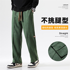 新款男百搭麂皮绒无影墙休闲裤XD8819-P55控98，男装休闲裤，星座717