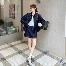 新款牛仔套装三件套已出货9509P185K298，女装套装/套裙，2C095