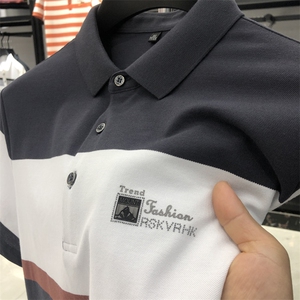 男士短袖T恤保罗polo衫2023夏季新款中年休闲男装半袖翻领体恤衫图片