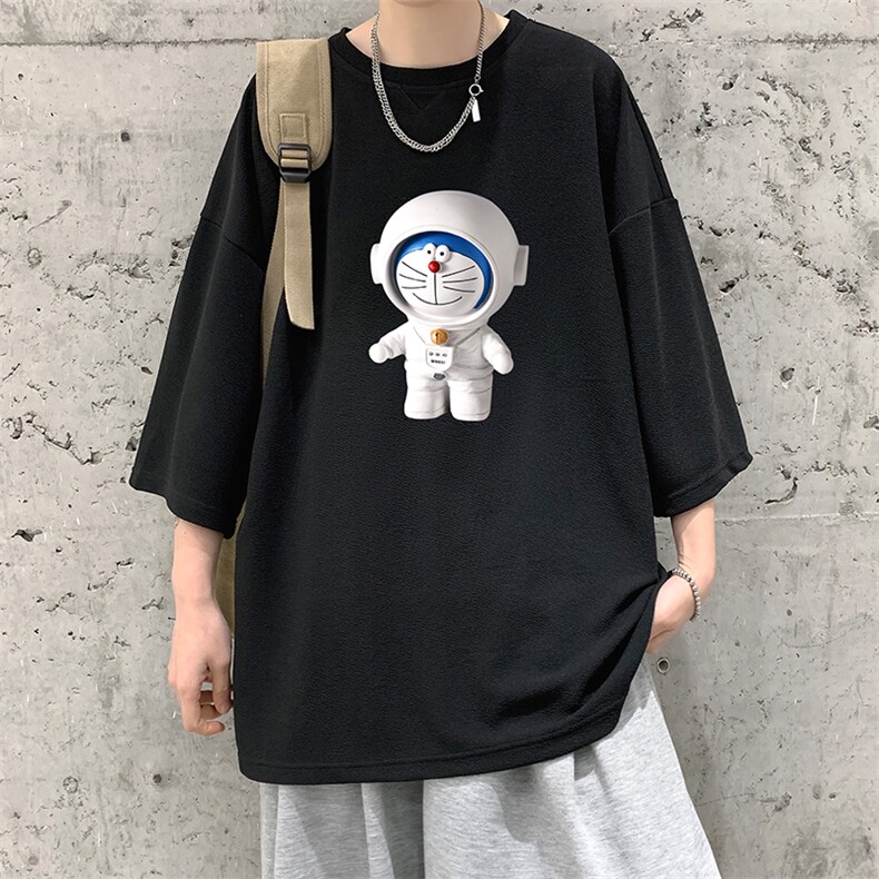 Q11233-P30NASA叮当猫春夏季七分袖t恤男大码五分袖短袖大皂风图片