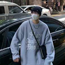 针织衫男女韩版潮流字母提花百搭保暖2024冬季ins毛衣MZ662-P55，男装针织衫/毛衣，星座412-2