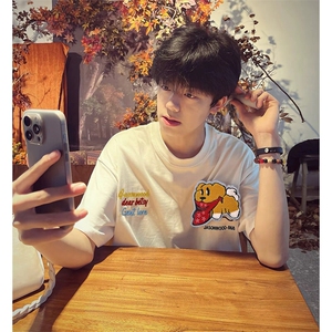 万针全刺绣工艺抖音得物高品质260克重磅纯棉双纱美式高街短袖T恤图片