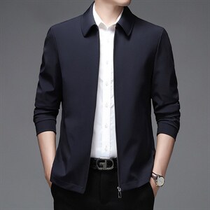 男装立领夹克男2023春季新款中青年男装商务免烫外套JHL9788-P120，男装夹克，电商B212（原钱塘6029）