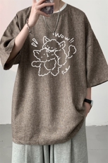 风复古亚麻短袖男棉麻t恤男半袖ZT71427-P35，男装T恤，电商A040