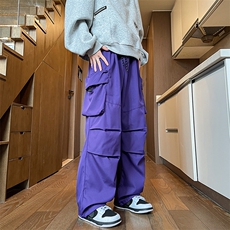8XL-M美式机能加绒加厚冲锋裤男冬季宽松大码刺绣工装裤KZ020P50，男装休闲裤，电商B312