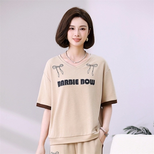 时尚宽松短袖T恤女夏季新款韩版百搭显瘦V领上衣休闲学生装图片