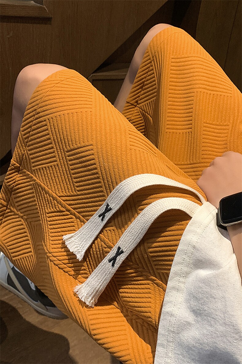 夏肌理感华夫格短裤男美式高街宽松休闲五分裤子XZ514-2-1526-P38,男装牛仔裤,星座514-2(原B239)