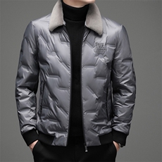 灰鸭绒中年男士休闲脱卸羊毛羽绒服保暖防寒羽绒服男YLS2001-P230，男装羽绒服，电商B212（原钱塘6029）