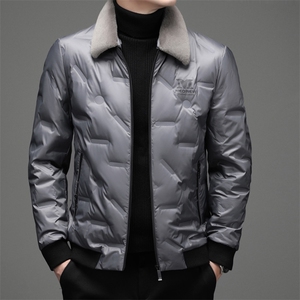 灰鸭绒中年男士休闲脱卸羊毛羽绒服保暖防寒羽绒服男YLS2001-P230图片