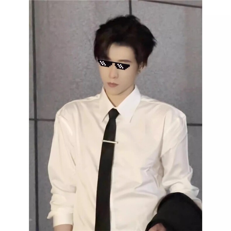 白色长袖衬衫男潮牌dk制服潮流宽松西服套装高校学生毕业照JK班服,男装西服套装,星座601-1
