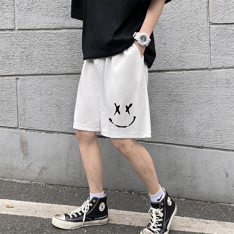 MK37190-P15冰丝短裤男士大码宽松休闲五分裤男运动中裤港风,男装休闲裤,电商A040