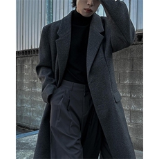 加棉现货~韩系中长款呢子大衣cleanfit过膝加长风衣外套Y988-P125，男装风衣，星座1004-3