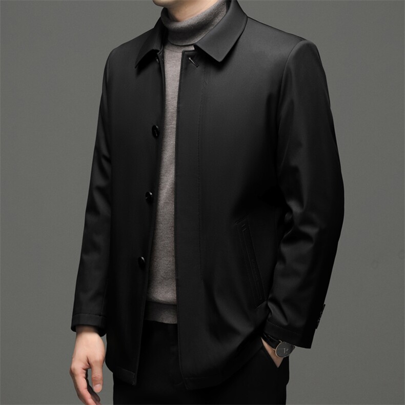 冬季新款水貂毛领休闲棉服中年男士加厚保暖棉衣可脱卸内胆外套,男装棉衣,电商B212（原钱塘6029）