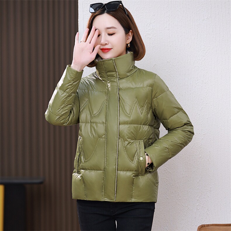 小个子短款保暖羽绒服女2023冬季新款简约百搭轻薄白鸭绒立领外套,女装棉衣/棉服,婷思杰（原婷想服饰）