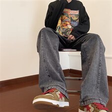 秋季潮大码潮流ins美式街头渐变休闲牛仔裤N8120P48，男装牛仔裤，星座1116-2