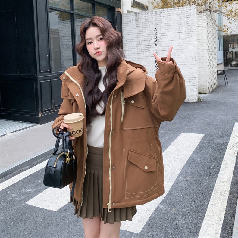韩系工装派克羽绒服女2025冬季新款高端洋气休闲保暖90白鸭绒外套,女装羽绒服,玖莱伊