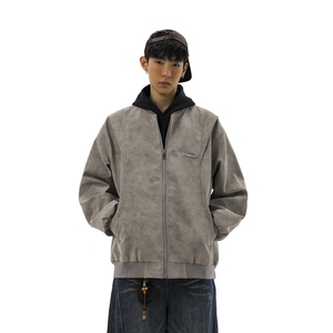 金属装饰雾霾脏脏灰解构设计大码M-5XL皮衣夹克男JK78049P85控138,男装皮衣,星座227-7