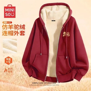 1506-1/WW1020261马上来/P362026新款秋冬新年红色羊羔绒运动外套图片