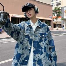 高街水洗牛仔外套男春秋小众高级感夹克ins潮牌扎染牛仔褂子，男装夹克，星座716-2