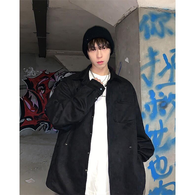 春秋衬衫小众夹克麂皮绒外套港风大码上衣潮1016-1 CS70 P68 K89图片
