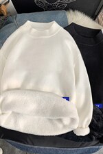 M18202-P45 加绒款-P65半高领毛衣男士大码针织衫男毛线衣男图片