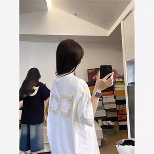 万针全刺绣工艺抖音得物高品质260克重磅纯棉双纱美式高街短袖T恤图片