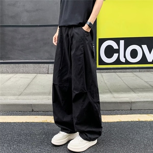 美式潮牌褶皱弯刀工装裤男复古街头宽松阔腿裤WLJ355-P50 加绒55图片