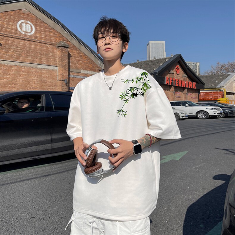 量大优供视频重磅麂皮绒短袖T恤男JPDX215-特P19,男装T恤,电商B367