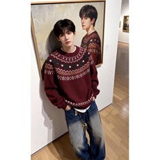 JY720-P56针织开衫宽松休闲情侣毛衣外套潮，男装针织衫/毛衣，星座1501-3