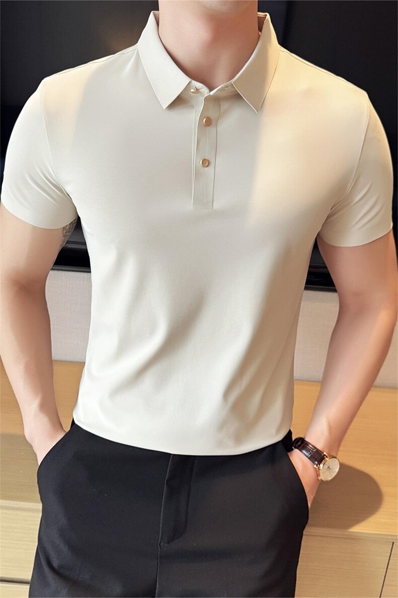 大码品质16色商务弹力无痕polo衫短袖男士冰丝翻领T恤-T0701-P60,男装T恤,电商D342