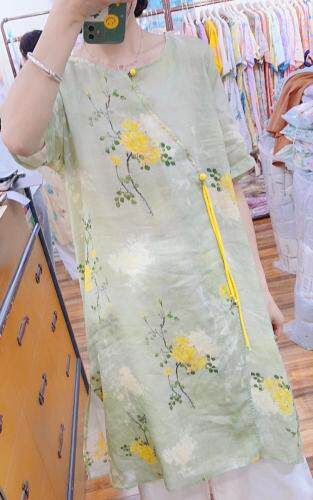 夏季新款苎麻连衣裙，女装连衣裙，YNJDD