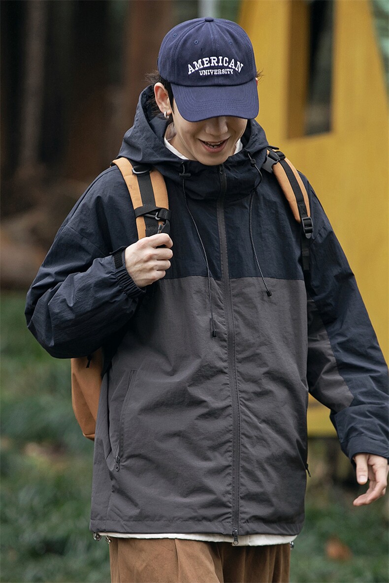 春季新款高品质山系户外防水冲锋衣连帽夹克外套A436-2262-P105,男装夹克,电商A436