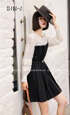 秋季新款韩版收腰连衣裙，女装连衣裙，宾珏