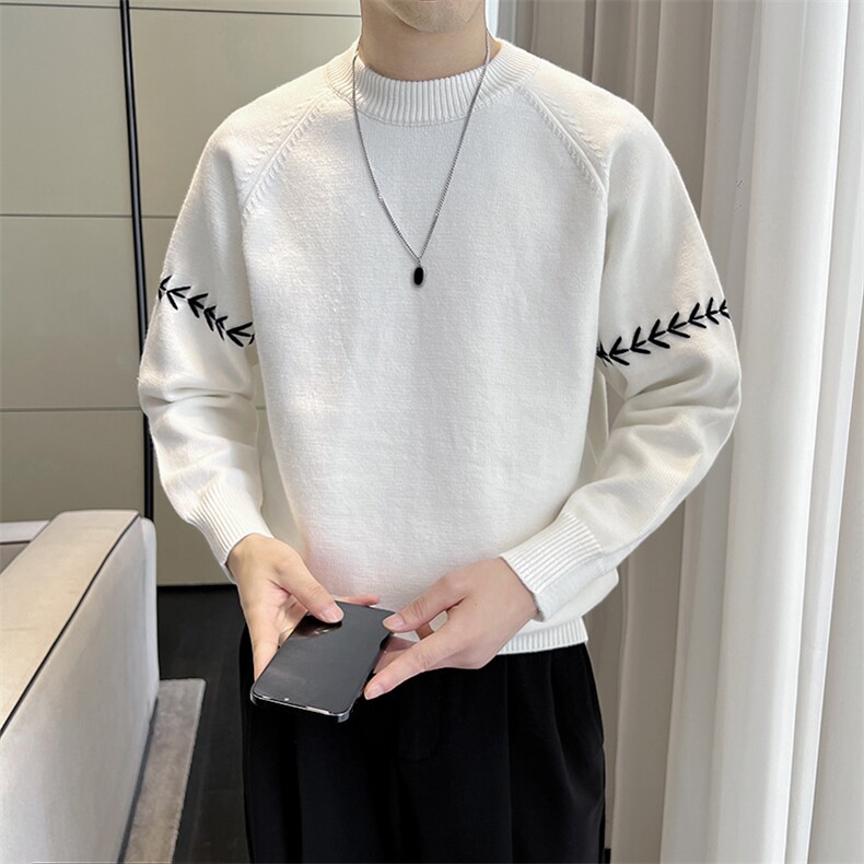盗图-轻熟风小众设计感明线针织毛衣线衫MZ20/P75控105,男装针织衫/毛衣,电商A243