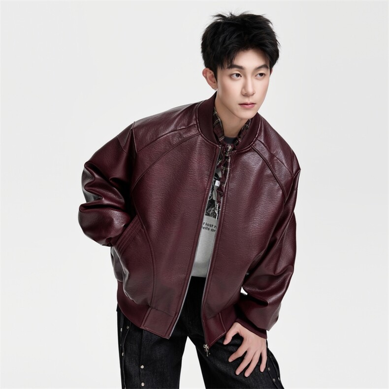 机动皮夹克潮牌立领防水皮夹克男士休闲外套A406JK5619P88,男装夹克,星座309（原A406）