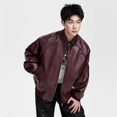 机动皮夹克潮牌立领防水皮夹克男士休闲外套A406JK5619P88，男装夹克，星座309（原A406）