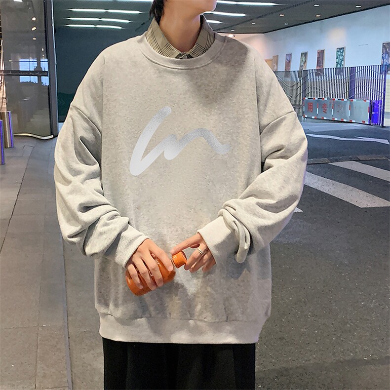 S6280-P28秋季圆领卫衣男大码韩版宽松长袖外套,男装卫衣,电商A040
