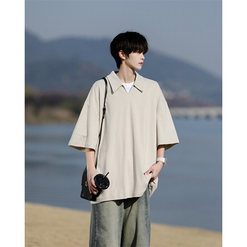M-8XLv领冰丝短袖Polo衫特大码宽松凉感半袖翻领T恤衫DX1202/P30,男装T恤,电商B238